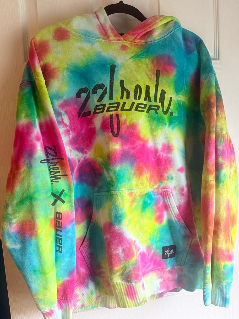 Bauer Neon Tie-Dye Hoodie - Pink, Yellow, Green, Blue